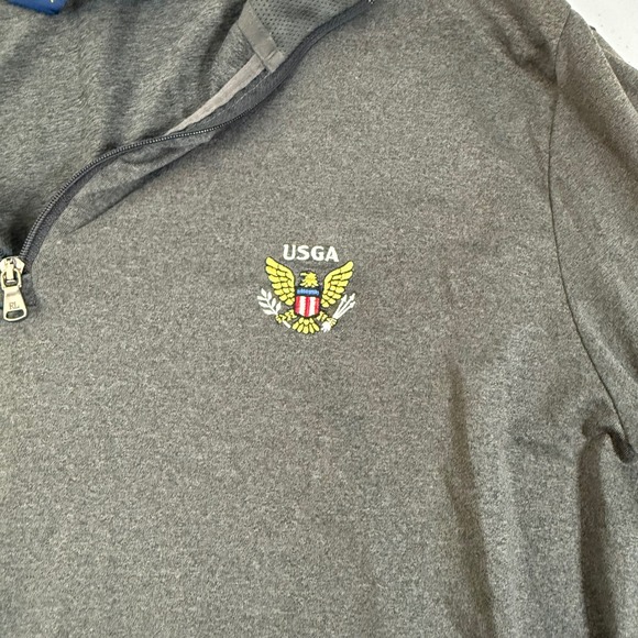 Polo Golf Ralph Lauren Mens Gray USGA Quarter Zip Long Sleeve Pullover Shirt L - Picture 7 of 9